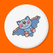 cute silly blue bat magnets