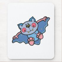 cute silly blue bat mousepads