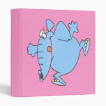 cute silly blue elephant cartoon binder