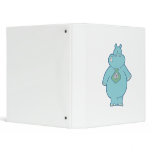 cute silly blue hippo wearing a flower necktie 3 ring binder