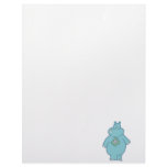 cute silly blue hippo wearing a flower necktie customized letterhead