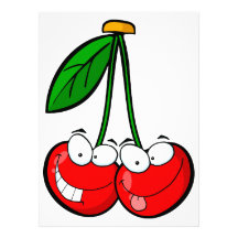 cute silly cartoon character cherries cherry personalized invitation