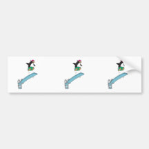 cute silly diving penguin bumper stickers