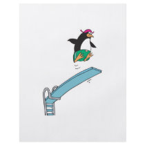 cute silly diving penguin custom flyer