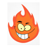 cute silly flame fire cartoon character custom invitation