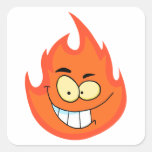 cute silly flame fire cartoon character sticker