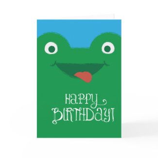 Cute Silly Frog Birthday Card