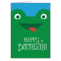 Cute Silly Frog Birthday Card