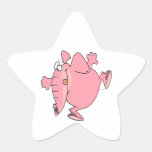 cute silly happy pink elephant cartoon star stickers