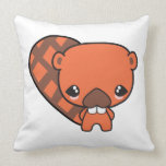 cute silly kawaii beaver pillow