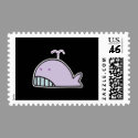 cute silly lavender whale