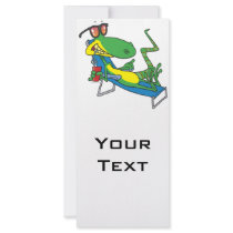 cute silly lounging sun lizard cartoon full color rack card