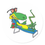 cute silly lounging sun lizard cartoon stickers