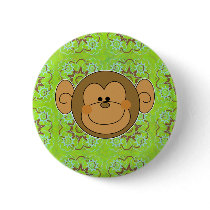 Cute Silly Monkey Face buttons by cutespot Cute Silly Monkey Face buttons