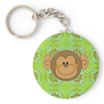 Cute Silly Monkey Face Key Chain