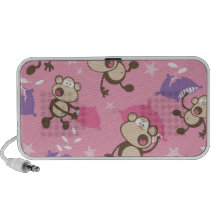 cute silly pillow fighting fight monkeys  cartoon mp3 speaker