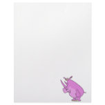 cute silly pink rhino rhinoceros cartoon letterhead