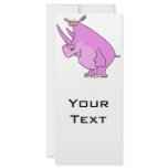 cute silly pink rhino rhinoceros cartoon rack cards