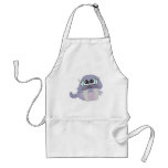 cute silly purple walrus vector character apron