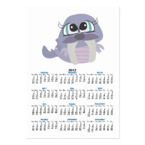 cute silly purple walrus vector character business card templates