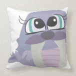 cute silly purple walrus vector character throw pillow