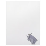 cute silly rhino rhinoceros cartoon character letterhead