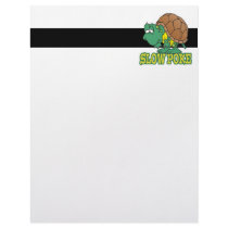 cute silly slow poke turtle cartoon letterhead