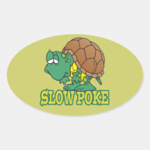 cute silly slow poke turtle cartoon sticker