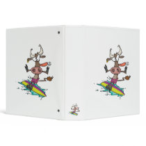 cute silly surfing surfer cow cartoon vinyl binders