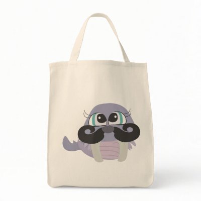 cute silly walrus cartoon with mustache bags Zazzle_bag cute silly walrus cartoon with mustache bags Zazzle_bag