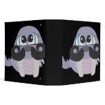 cute silly walrus cartoon with mustache vinyl binder