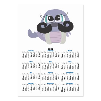 cute silly walrus cartoon with mustache business cards Zazzle_profilecard