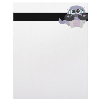 cute silly walrus cartoon with mustache letterhead template Zazzle_letterhead cute silly walrus cartoon with mustache letterhead template Zazzle_letterhead