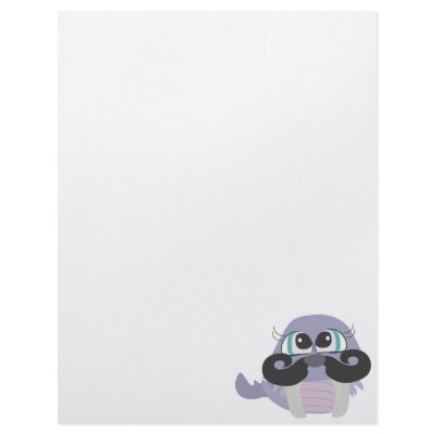 cute silly walrus cartoon with mustache customized letterhead Zazzle_letterhead cute silly walrus cartoon with mustache customized letterhead Zazzle_letterhead