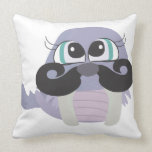 cute silly walrus cartoon with mustache pillows