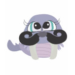 cute silly walrus cartoon with mustache t shirts