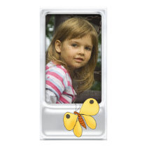 Cute silver photo frame with butterfly photo cards