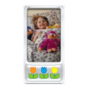 Cute silver photo frame with flower - Photo Card photo cards