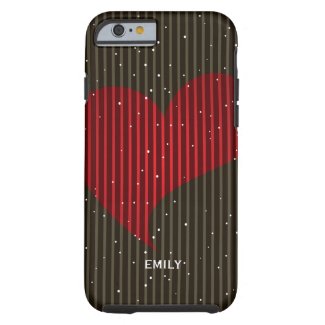 Cute Simple Sparkling Valentines Heart Tough iPhone 6 Case