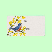 Cute Singing Blue Bird Tree labels