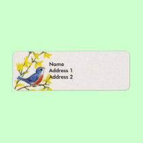 Cute Singing Blue Bird Tree labels