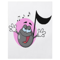 cute singing music musical note cartoon character flyer design