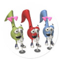cute singing music notes stickers