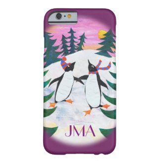 Cute Skating Penguins Snow-scene iPhone 6 Case