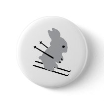 cute ski bunny snow skiing buttons by Tomaniac cute ski bunny snow skiing buttons