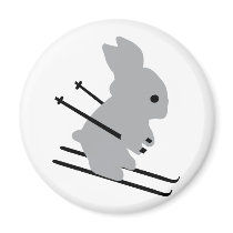 cute ski bunny snow skiing magnets by Tomaniac cute ski bunny snow skiing magnets