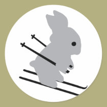 cute ski bunny  snow skiing stickers