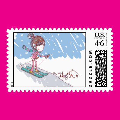 Cute Skiier Stamp Zazzle_stamp