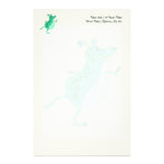 Cute Skipping Green Alien Custom Stationery Cute Skipping Green Alien Custom Stationery