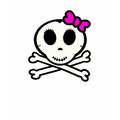 Cute Skull and Crossbones With Pink Bow Tshirt by sogeshirts